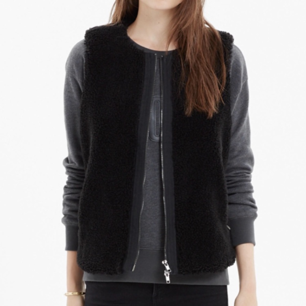 Black Madewell faux - fur vest - Picture 2 of 8