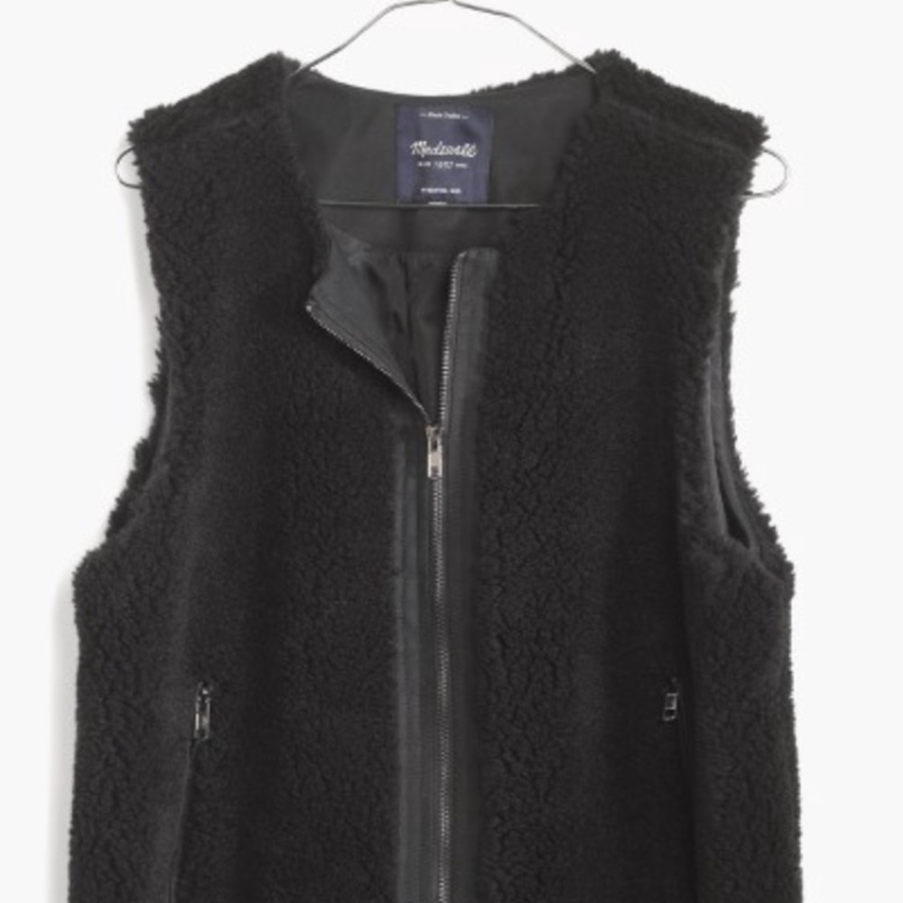 Black Madewell faux - fur vest