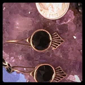 Lucky brand black & gold fishtail earrings