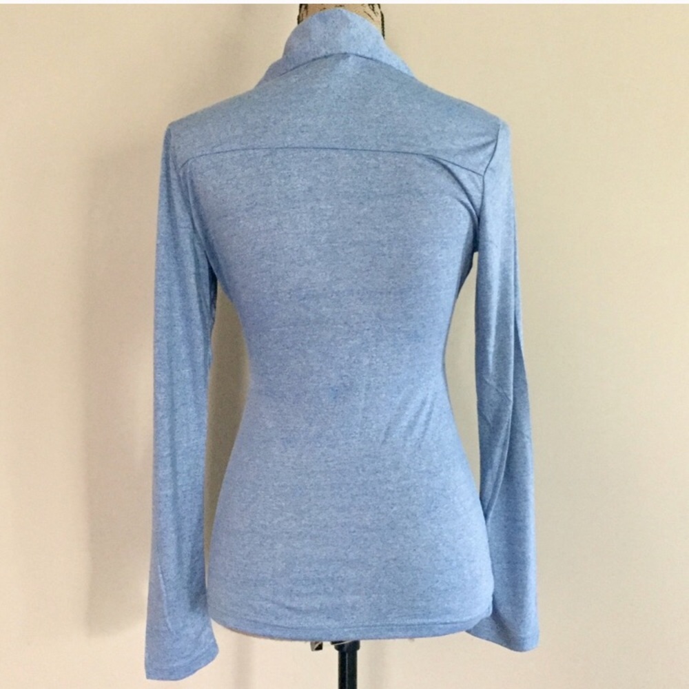 Denim blue wrap front top - Picture 9 of 9