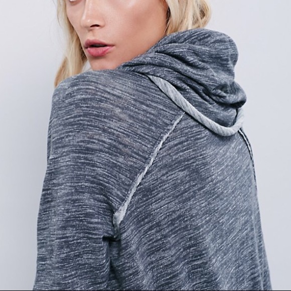 Cowl Neck Pullover TOP Cocoon Sweater Shirt Blue - Picture 2 of 4