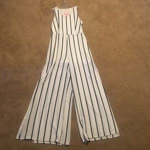 Black and White Striped Jumpsuit