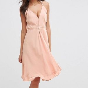 ASOS Swing Dress with Frill Hem and Wrap Tie