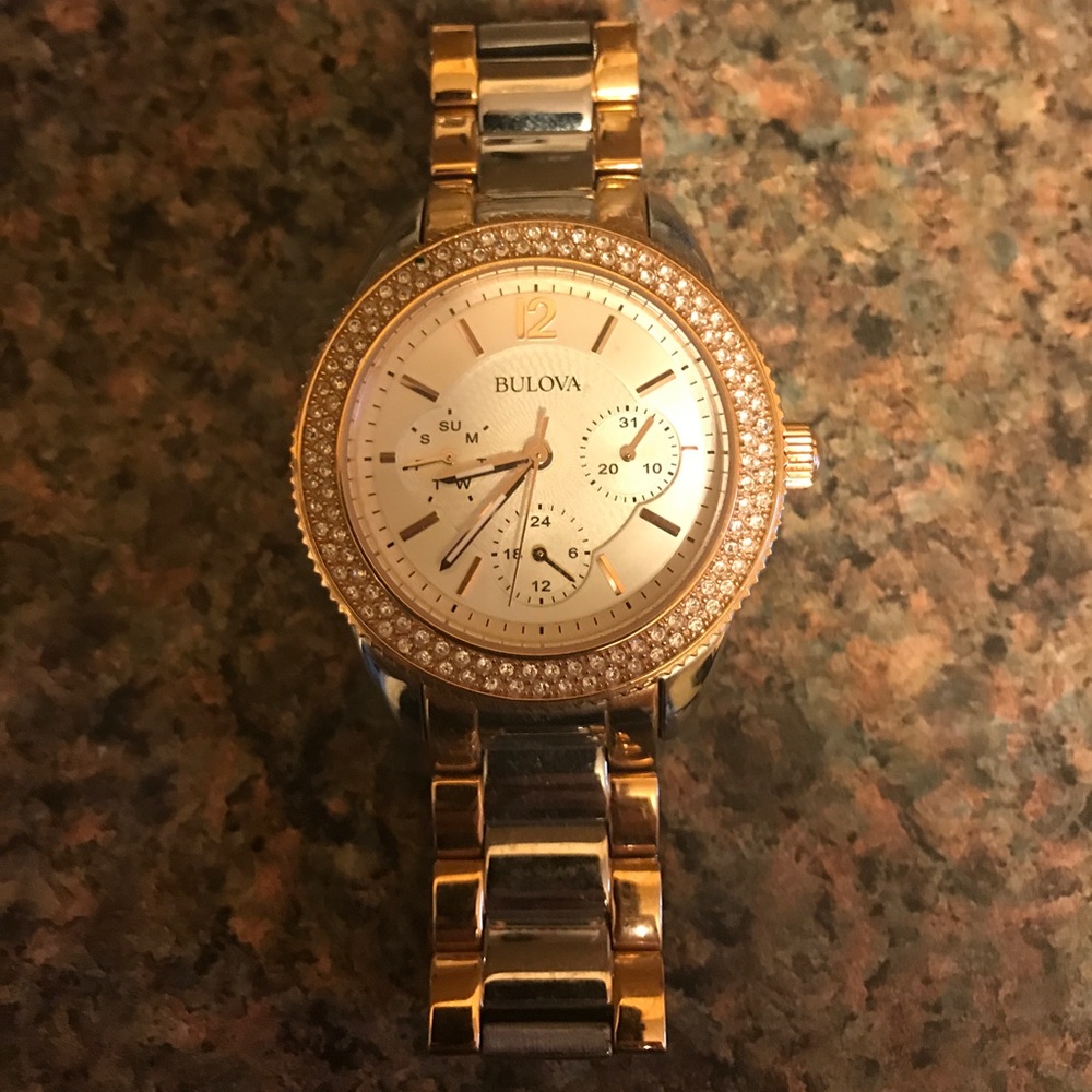 Women's rose gold Bulova watch