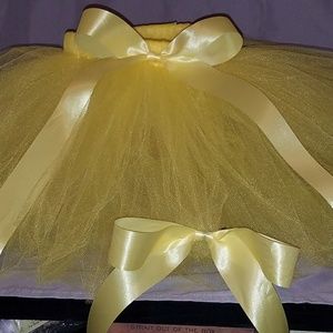 Yellow tutu with matching bow