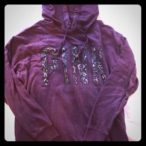 Victoria’s Secret Maroon Cheetah Hoodje Sweatshirt