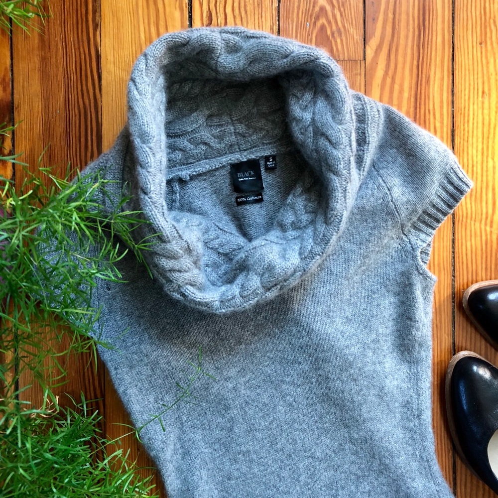 Saks Fifth Ave Grey Cashmere Sweater Dress