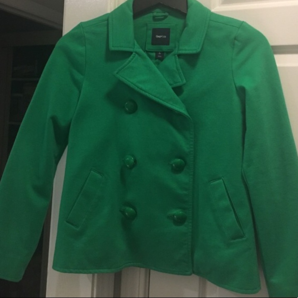 gap green peacoat