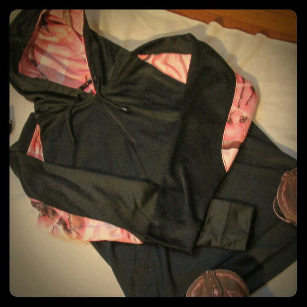 Huntworth Pink And Black Camo Hoodie Sz Xl