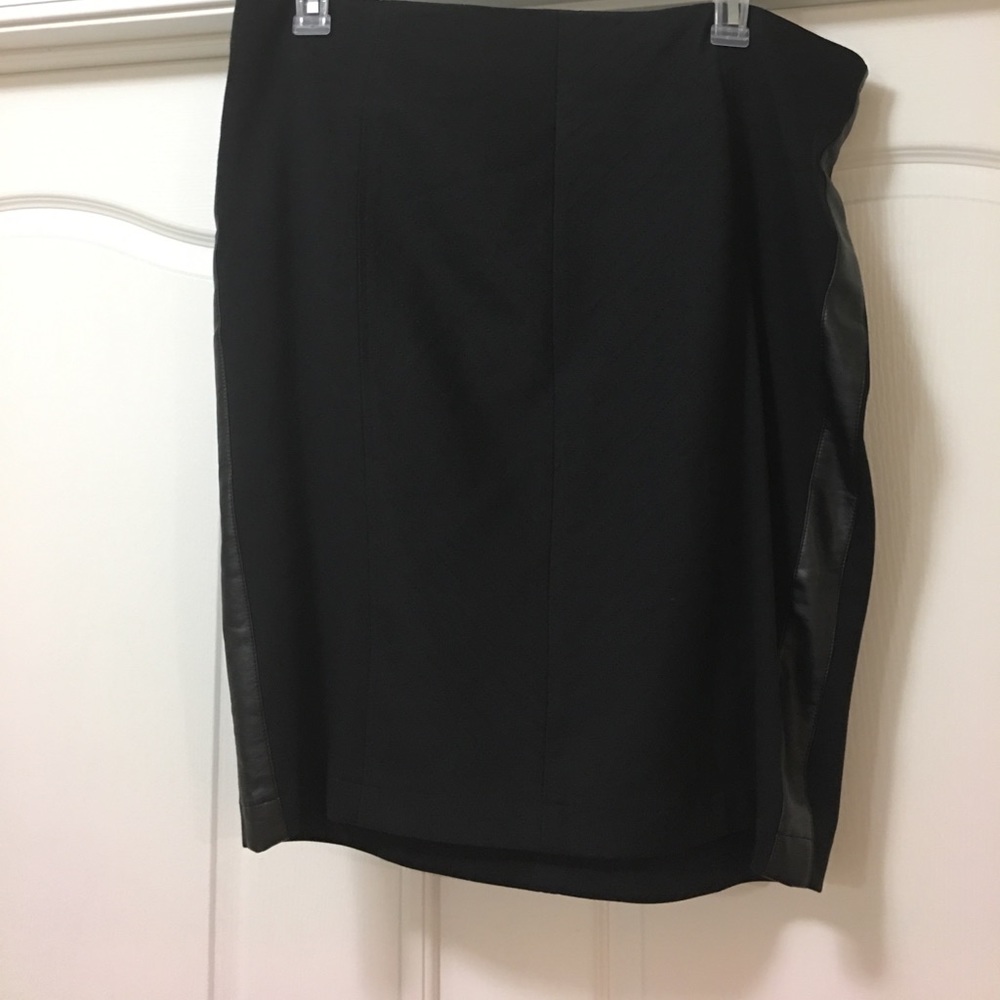 Skirt with Faux Leather Side Panels
