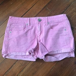 Pink corduroy shorts