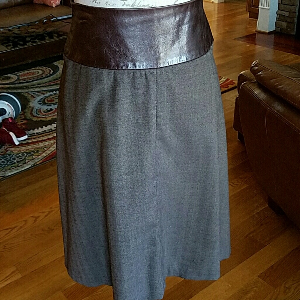 Michelle Mason Hi-low brown skirt