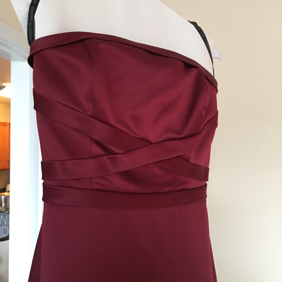 Wine Colored Bridesmaids Dress - Picture 2 of 6