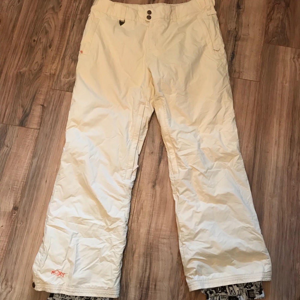 Roxy off-white insulated snowboard pants