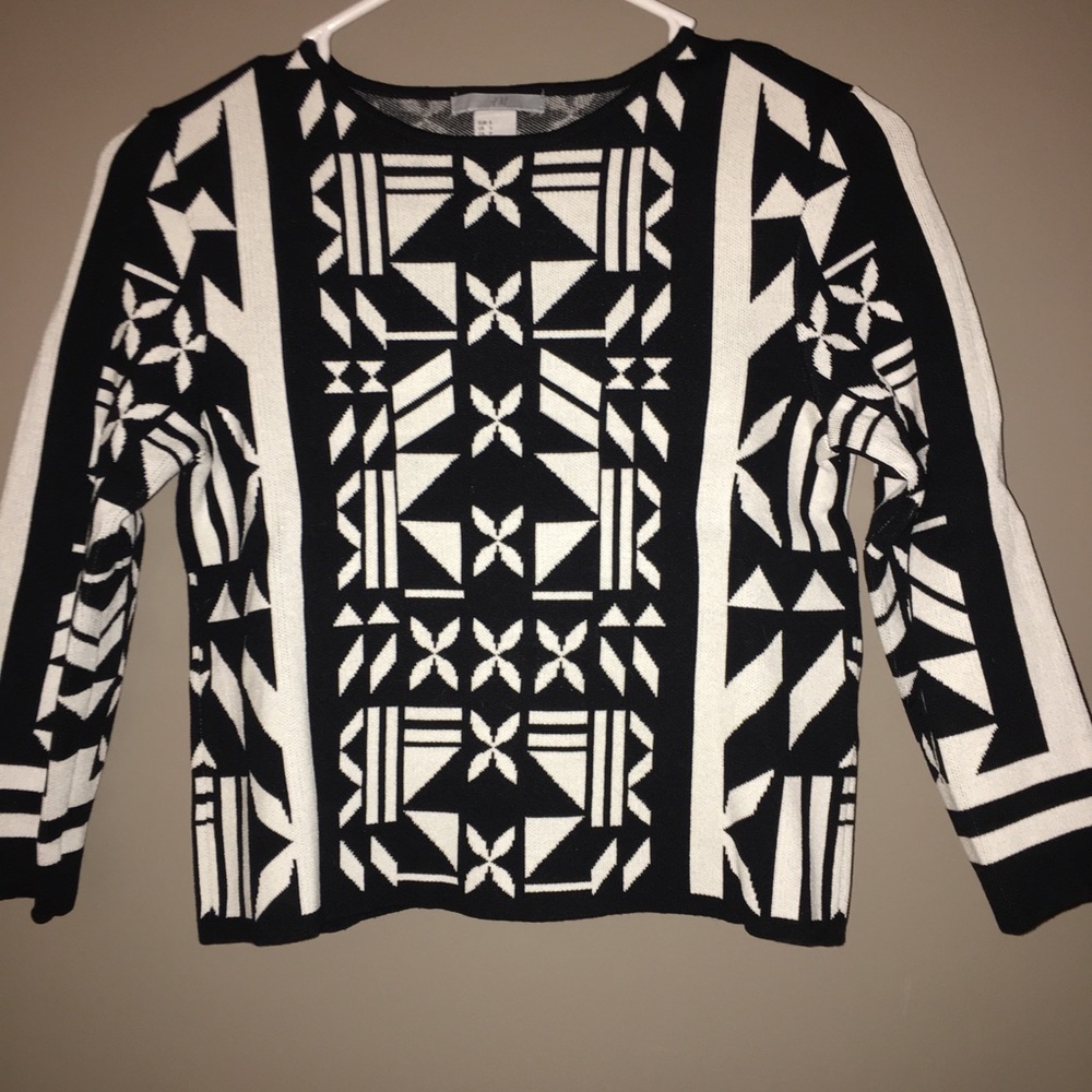 Black and White Aztec Top