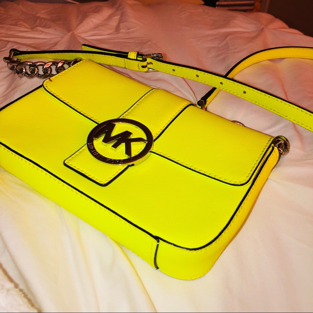 Neon yellow MK Crossbody