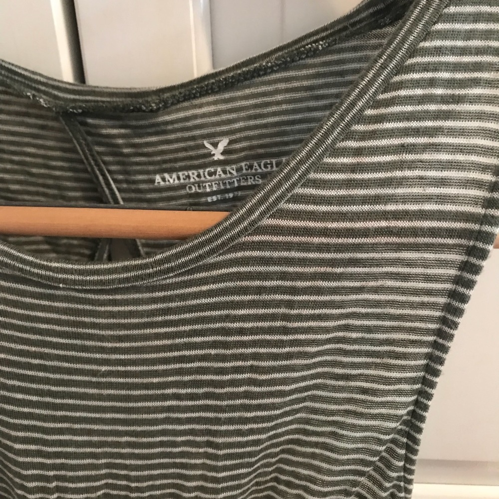 American Eagle green stripped tank top