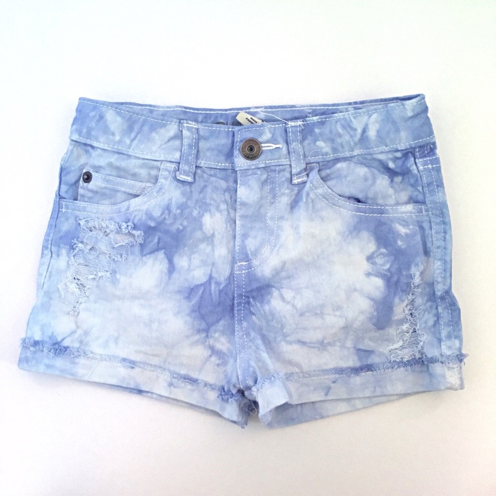 Girls’ Distressed Tie Dye Denim Shorts 6
