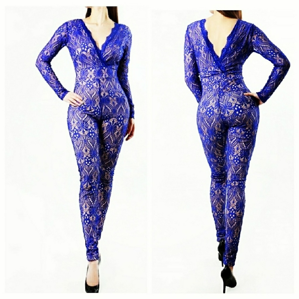 Royal blue Lace jumpsuit