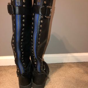 Black knee high boots