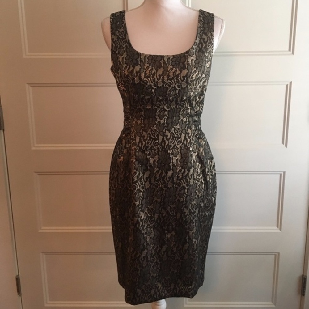 Ann Taylor Gold Lace Cocktail Dress