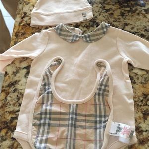 Burberry pants bob hat and onsie