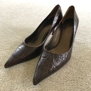 Nine West Brown Tortoise Shell Leather Pumps
