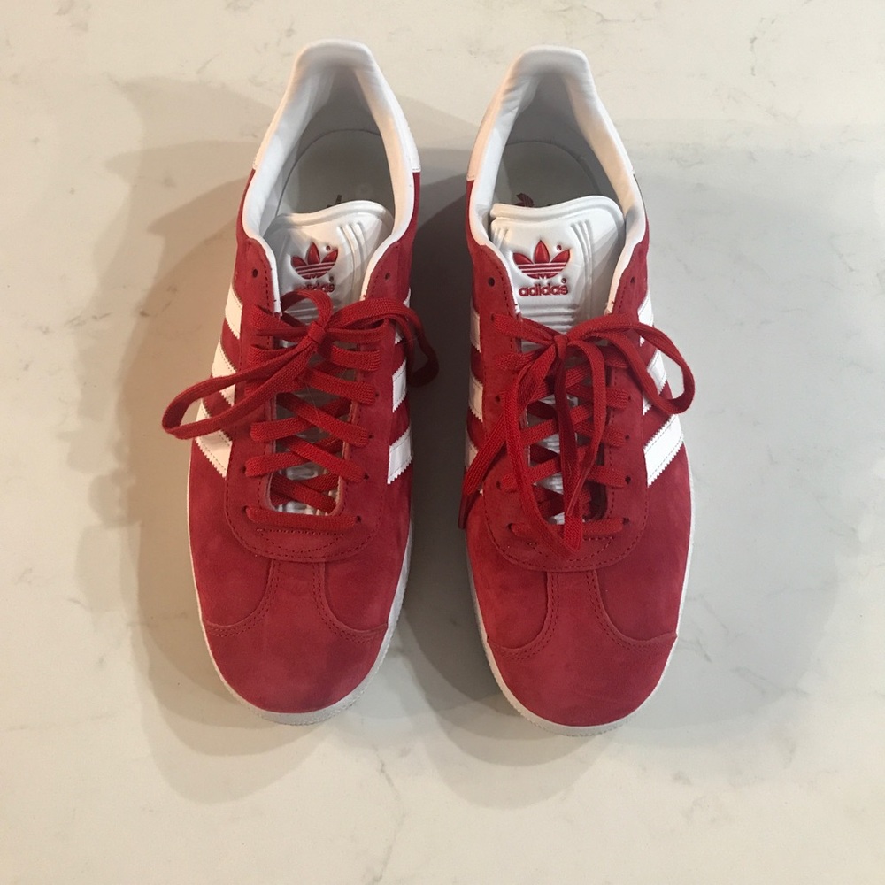 Red adidas gazelle men's 8.5 women's 10