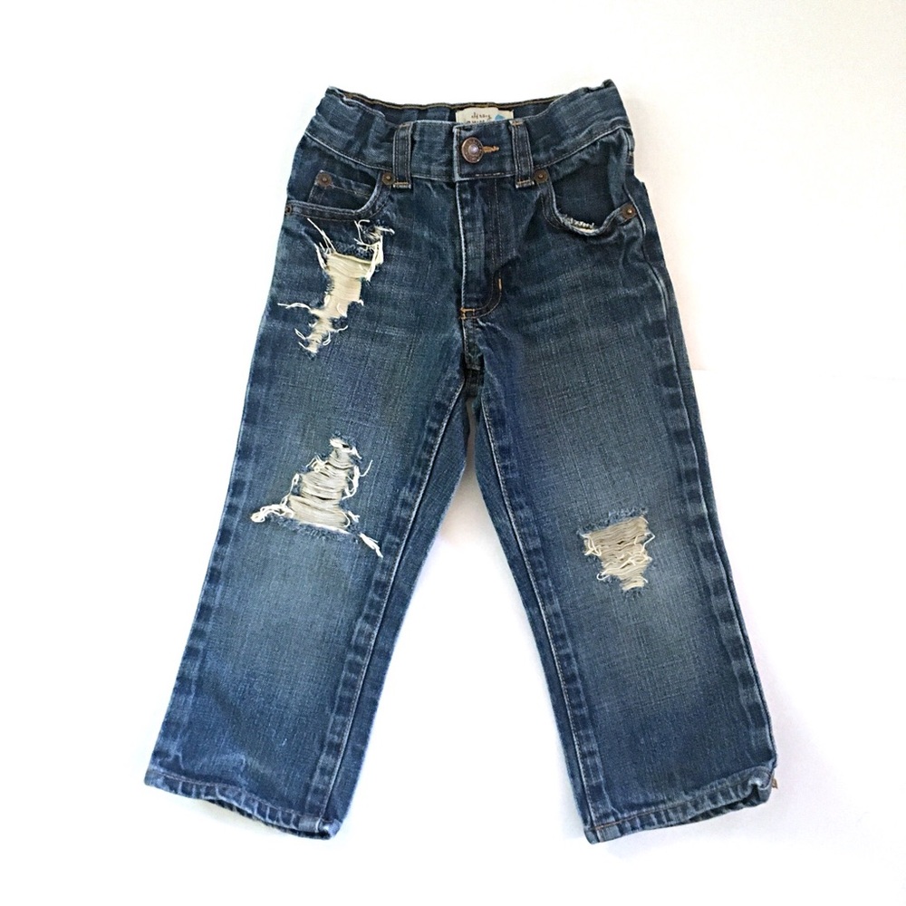 Boys’ Distressed Medium Blue Denim Jeans 3T