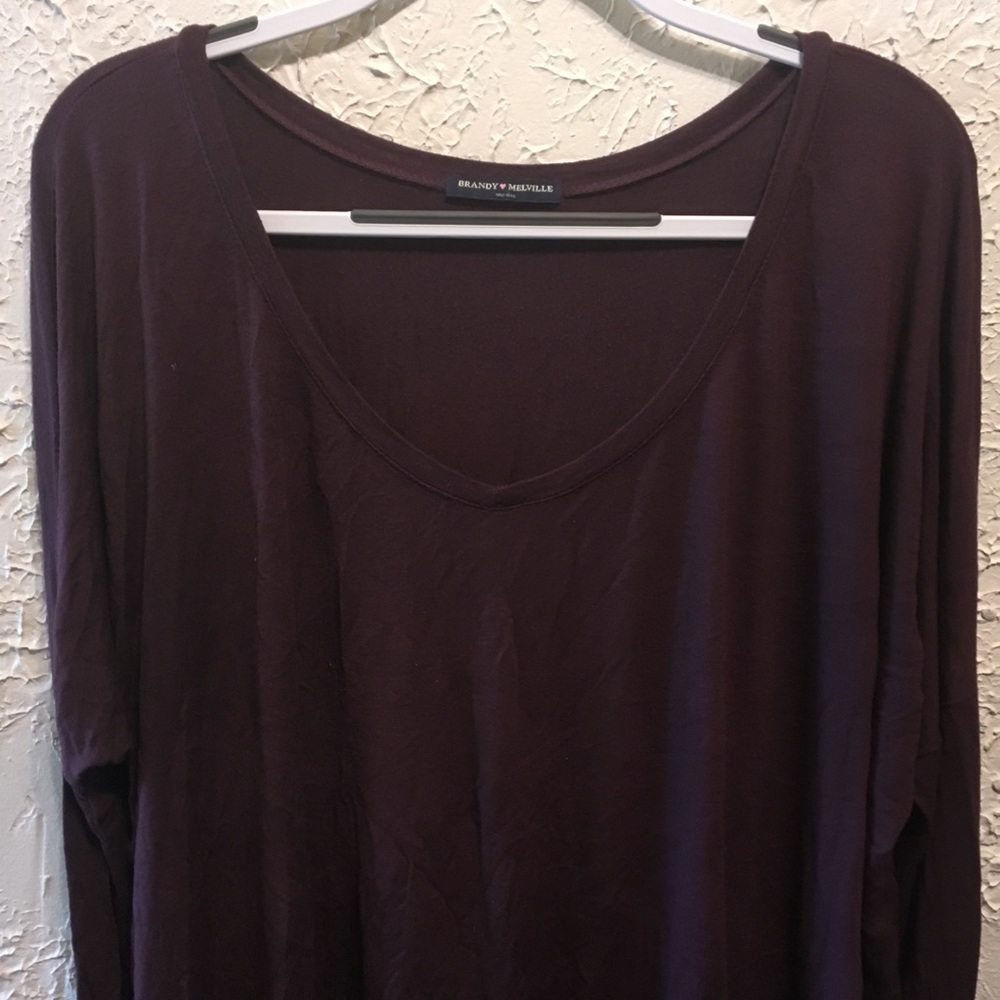 Maroon Long Sleeve Brandy Top