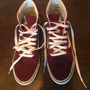 Maroon Suede High Top Vans