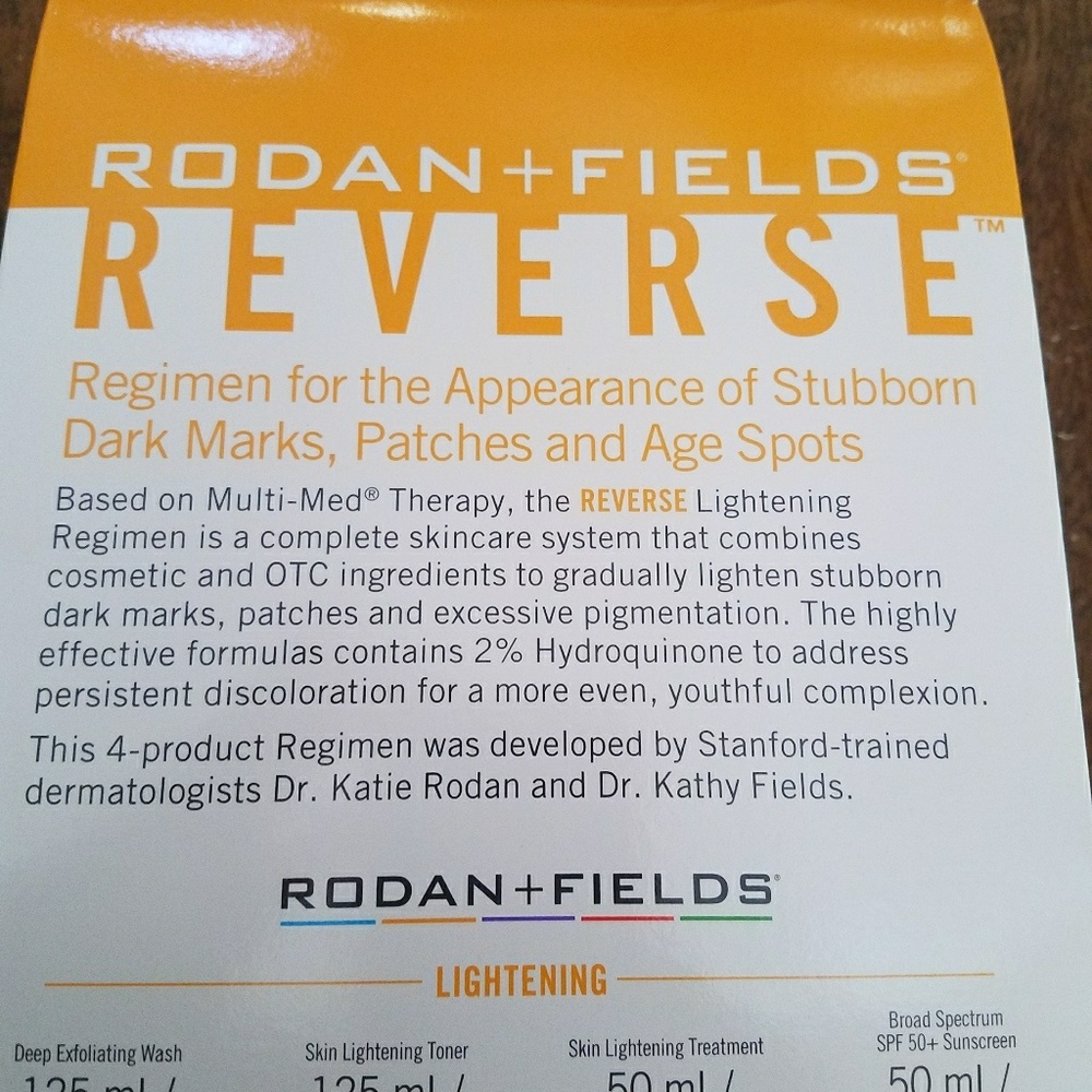 Rodan + Fields Reverse Lightening Regimen
