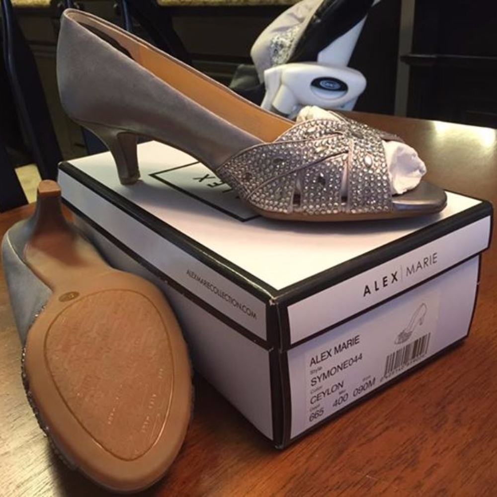 Alex Marie Silver Beaded Shoes