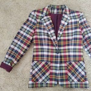 Vintage rainbow plaid blazer