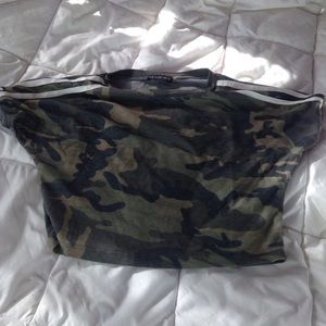 Camo on top crop top