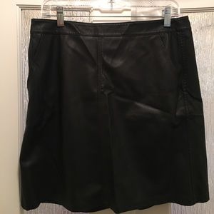 WOMENS black faux leather skirt