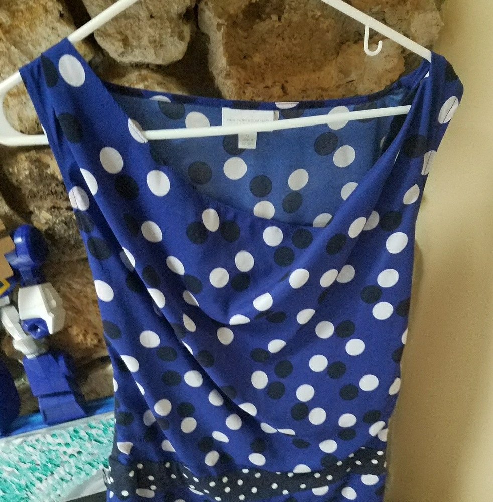 Blue polkadot dress