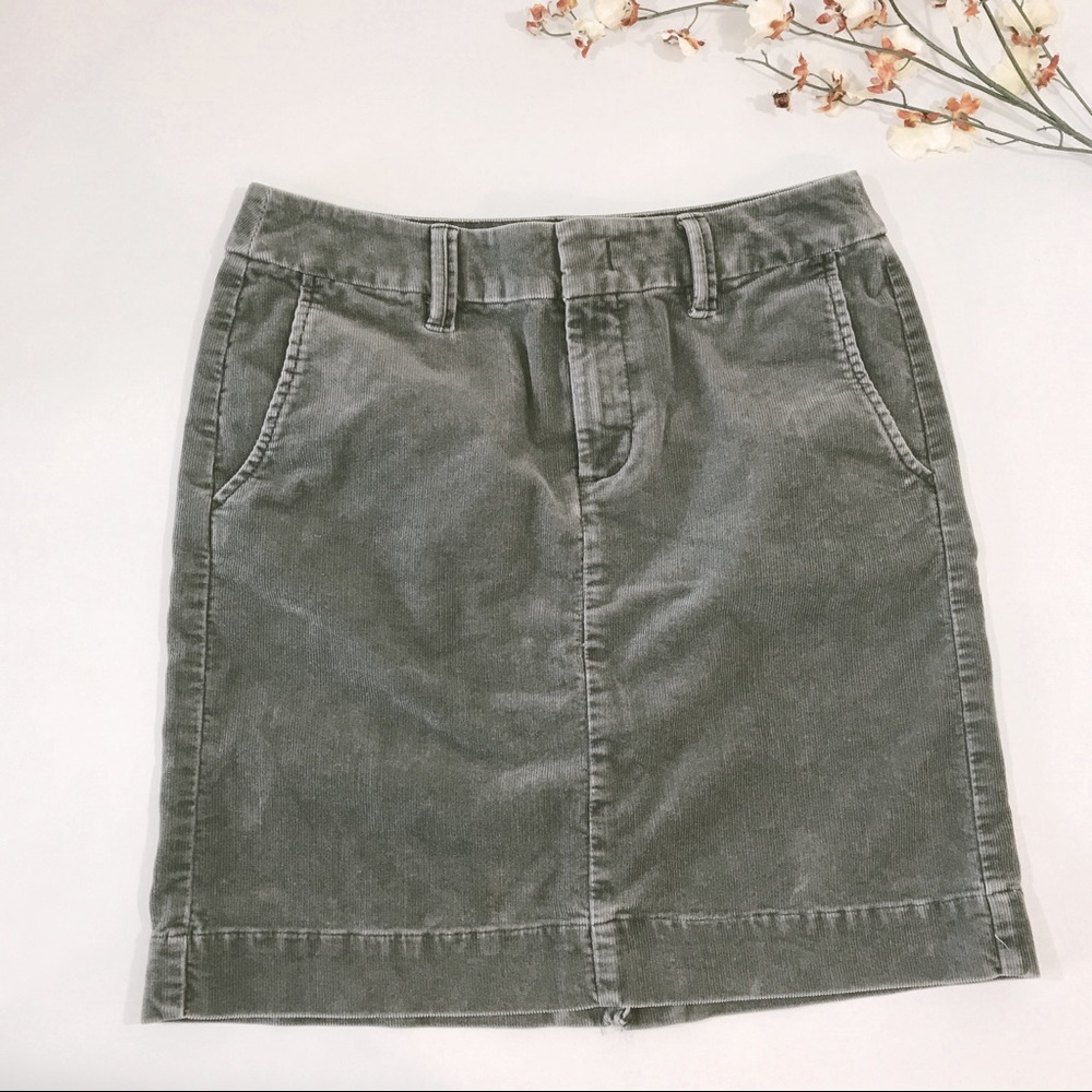 Eddie Bauer Gray Corduroy Skirt