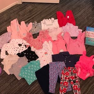 HUGE 22pc 6-9 baby girl clothes lot EUC