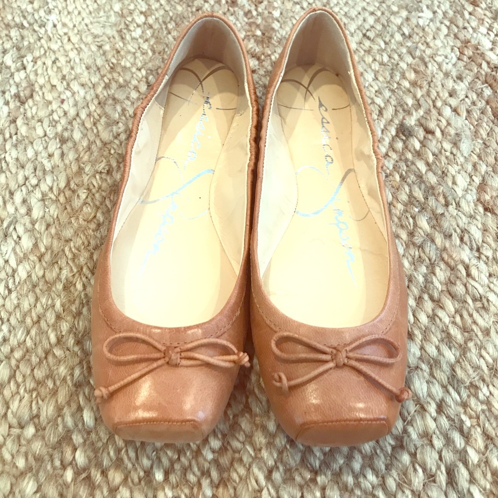 Jessica Simpson leather ballerina flats.