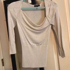Bebe 3/4 Sleeve Lurex Sweater