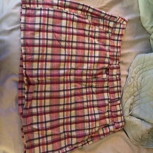Pink plaid skirt