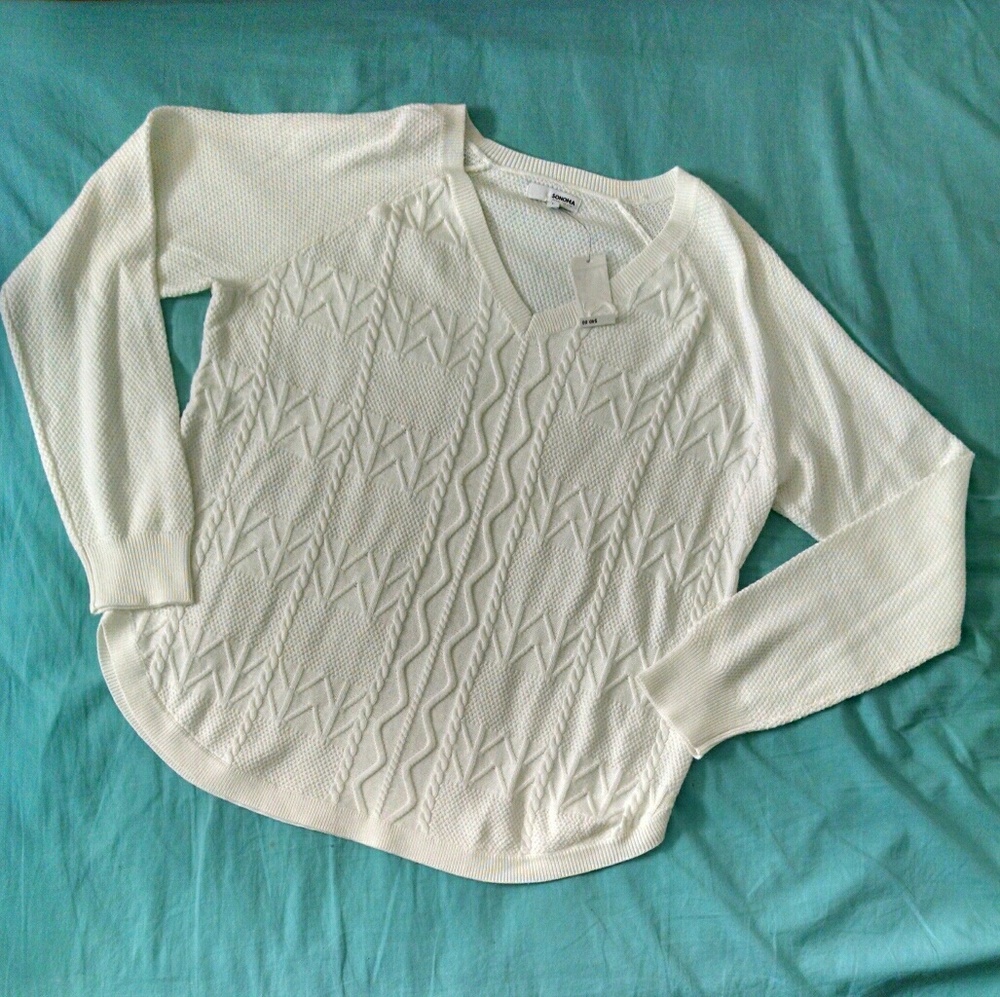 2/$20 White Sonoma Sweater L