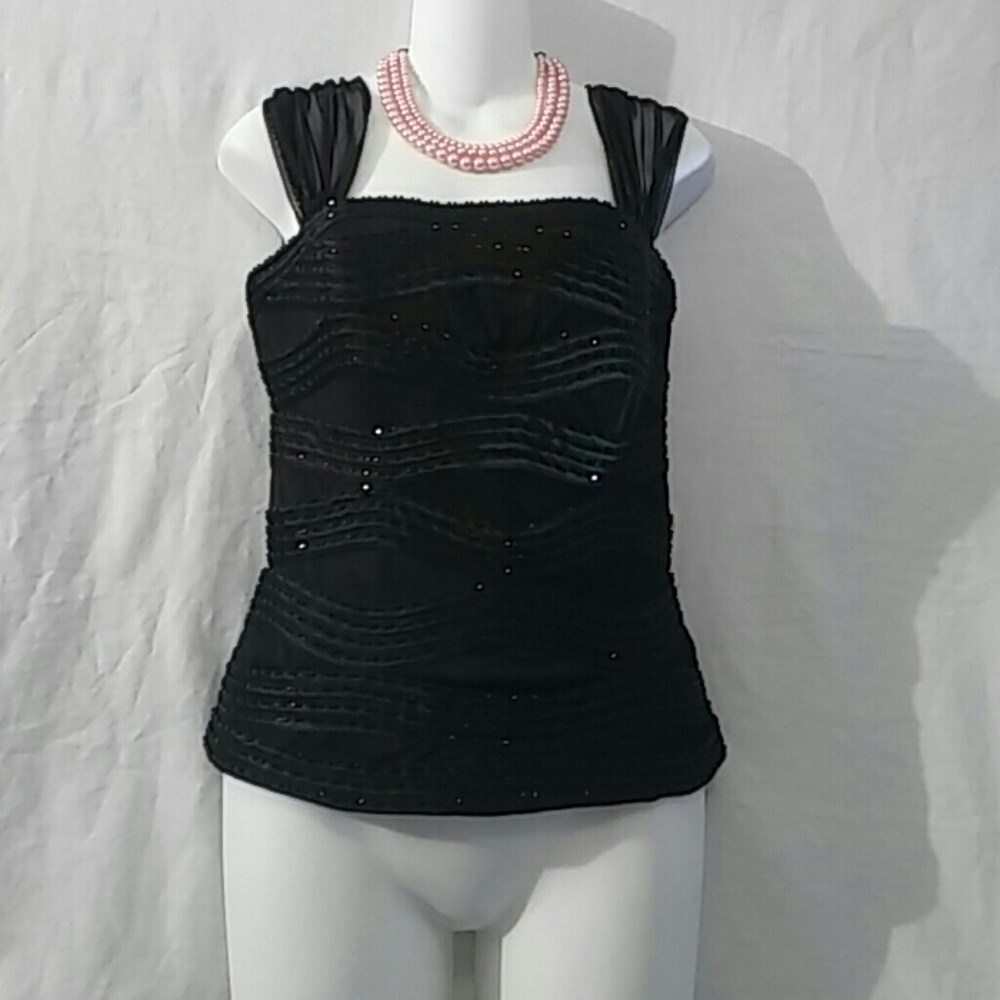 JS Collection Womens Embellished Top Blouse. Sz 4