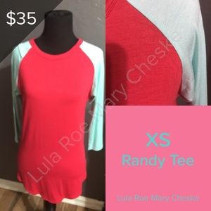 Randy red with mint sleeves