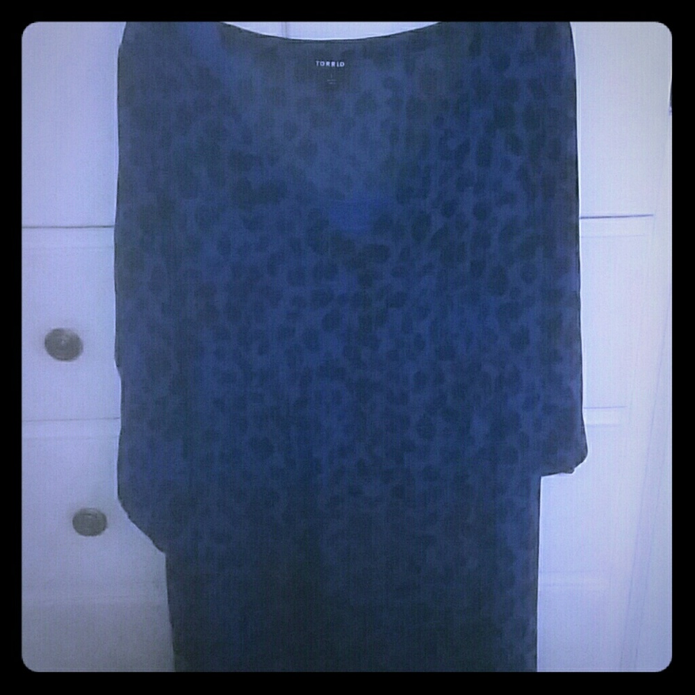 Blue leopard dress