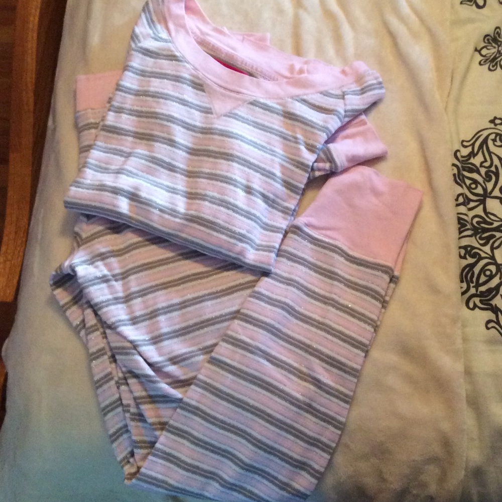 Victoria Secret Striped Pink PJ Set