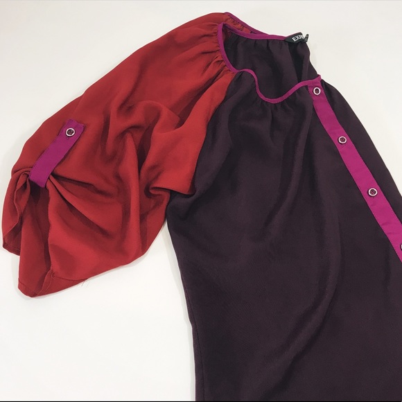 Express Colorblock Button Up Shirt - Picture 7 of 8