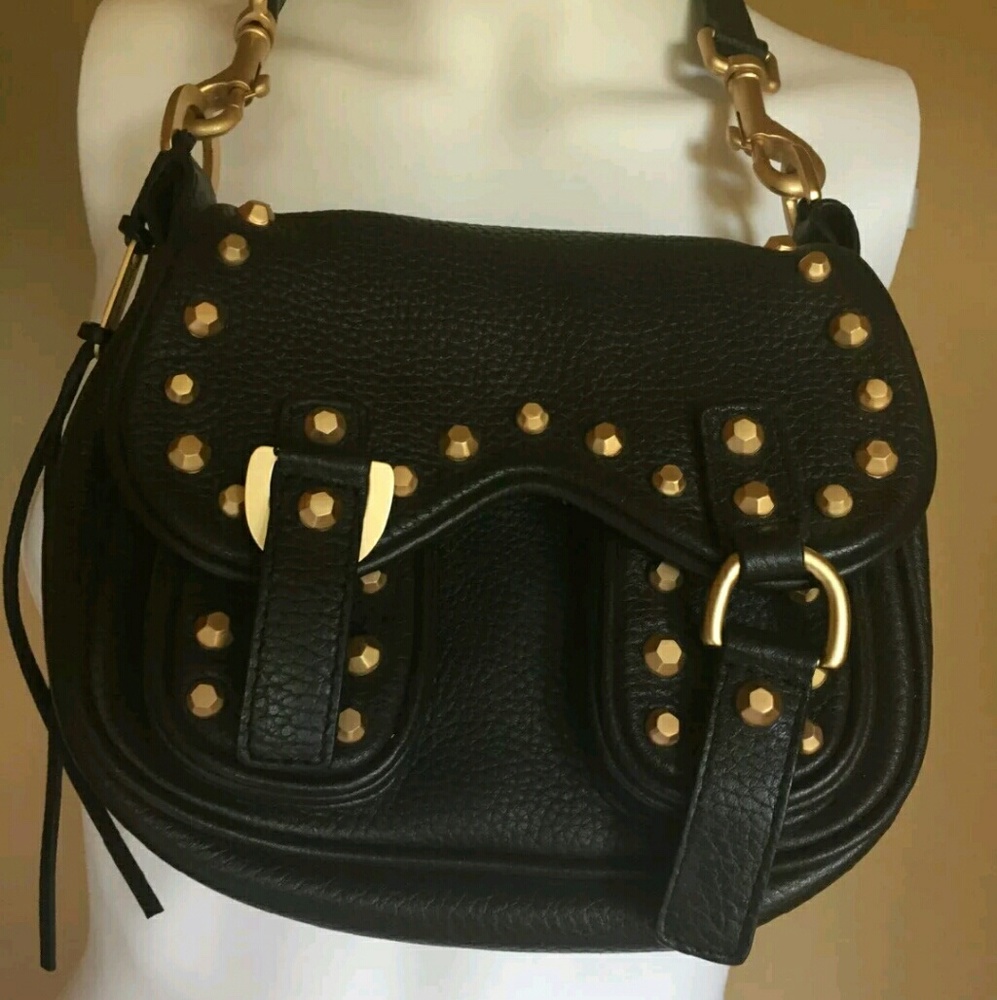 Alexis Hudson brown leather studded handbag NWT