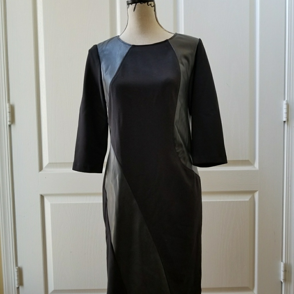 NEW Conrad C Black Dress with Leather